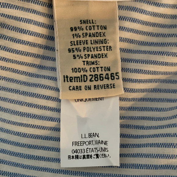 L.L.Bean Jacket Women's X-Large The Academy Stripe Blazer Blue White 3 Button - Picture 5 of 7